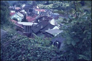 Blick auf Plombières les Bains in den Vogesen