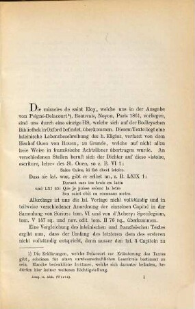 Lautliche Untersuchung der Miracles de saint Eloi