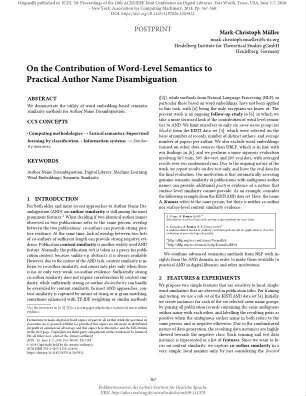 On the contribution of word-level semantics to practical author name disambiguation
