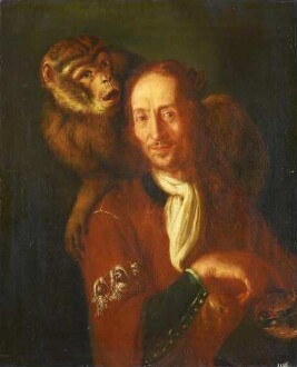 Bildnis eines Mannes mit einem Affen