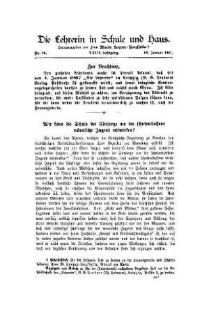 Wie kann die Schule bei Fürsorge um die schulentlassene männliche Jugend mitwirken?