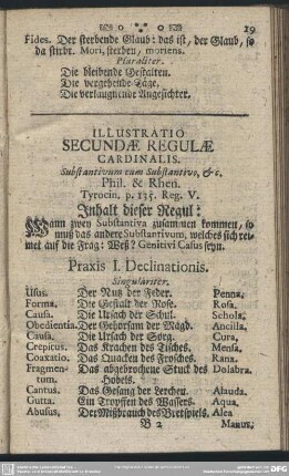 Illustratio Secundae Regulae Cardinalis. Substantivum cum Substantivo &c.