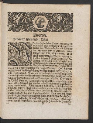 Vorrede. Geneigter Christlicher Leser!