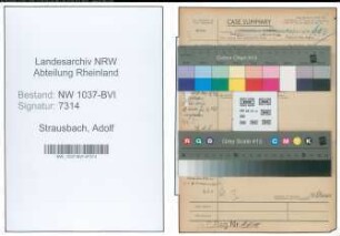 Entnazifizierung Adolf Strausbach , geb. 03.08.1897 (Meister)