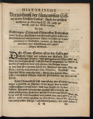 Verzeichnuß der fürnembsten Lehrer in der Kirchen Gottes ...