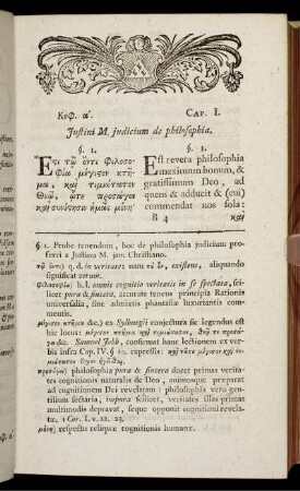 Cap. I. Justini M. judicium de philosophia.
