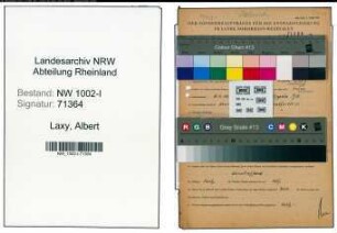 Entnazifizierung Albert Laxy , geb. 08.04.1895 (Mechaniker)