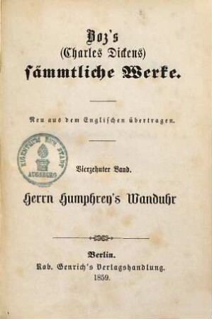 Herrn Humphrey's Wanduhr, 11