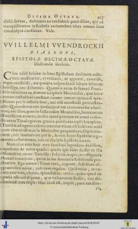 Willelmi Wendrockii Dialogus, epistolae decimae octavae illustrandae serviens.