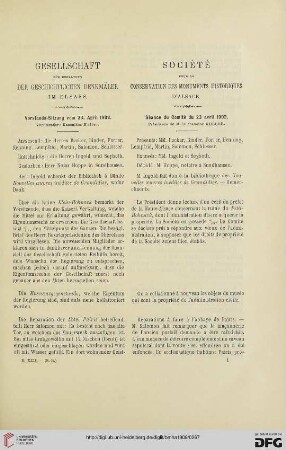 Vorstands-Sitzung vom 23. April 1902 / Séance du Comité du 23 avril 1902