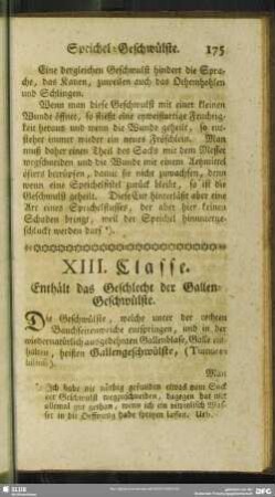 XIII. Classe. Enthält das Geschlecht der Gallen-Geschwülste