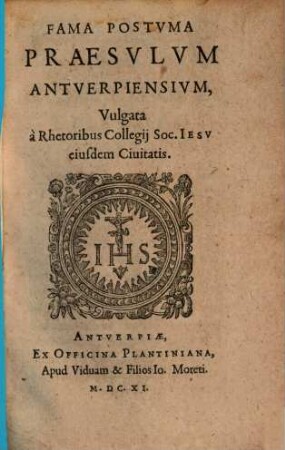 Fama Postuma Praesulum Antverpiensium