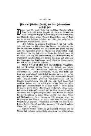 Wie ein Minister spricht, der die Bodenreform erfaßt hat