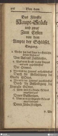 Das Fünffte Haupt-Stücke