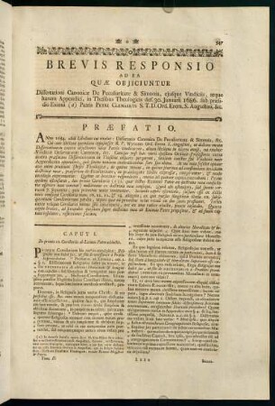 547-553, Brevis Responsio ad ea quae Objiciuntur.