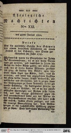 Nro.XXI - Nro.XXX (den 28ten Junius - den 13ten September)