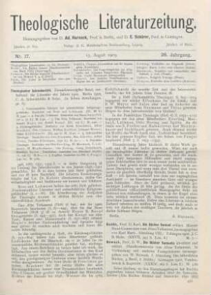 465-466 [Rezension] Krüger, G., Theologischer Jahresbericht. 20. u. 21. Bd., 1900 u. 1901