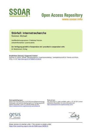 Störfall: Internetrecherche