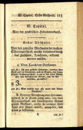 III. Capitel. Von der praktischen Hebammenkunst.
