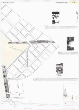 Ein Stadtpark für Berlin-Adlershof Schinkelwettbewerb 1996: Grundriss 1:2000, perspektivische Ansichten