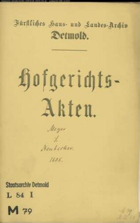 Meyer, Johann zu Horn gegen Johann Neubecker und Henrich Lossen, Marie Neubecker Vormunde - Streitiges Land