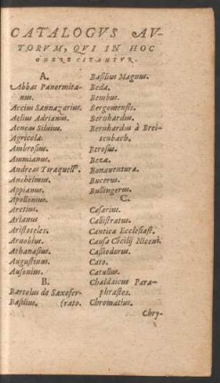 Catalogus Autorum ...