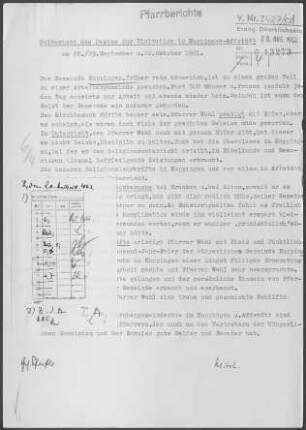 Kuppingen-Affstätt: Visitationsbericht mit Pfarrbericht 1961