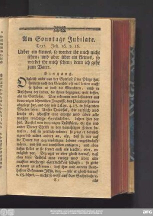 Am Sonntage Jubilate. Text. Joh. 16. v. 16.