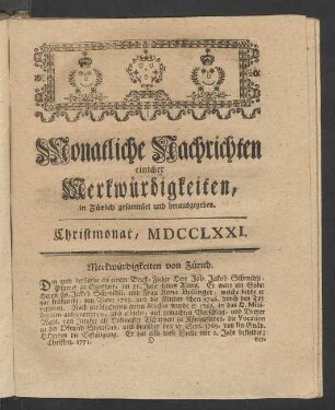 Christmonat, MDCCLXXI