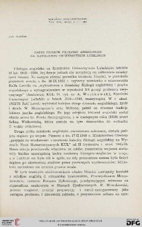16: Zarys dziejów filologii angielskiej na Katolickim Uniwersytecie Lubelskim