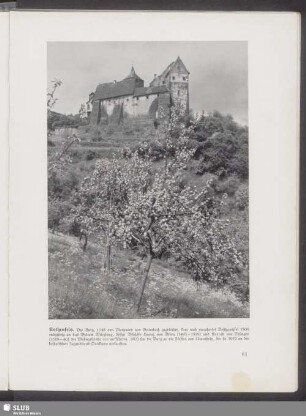 Rothenfels. Die Burg, 1148 von Marquard von Grumbach gegründet, kam nach mancherlei Besitzwechsel 1506 endgültig an das Bistum Würzburg, dessen Bischöfe Lorenz von Bibra (1495-1519) und Konrad von Thüngen (1519-40) die Wohngebäude neu aufführten