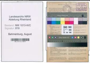 Entnazifizierung August Behmenburg , geb. 21.12.1870 (Milchhaendler)