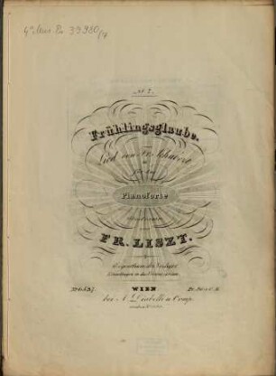 Lieder von Fr. Schubert : für d. Pianoforte übertr., 7. Frühlingsglaube