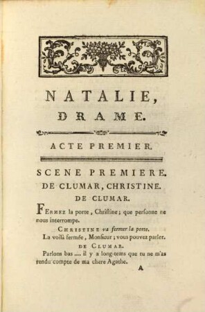 Natalie : Drame En Quatre Actes