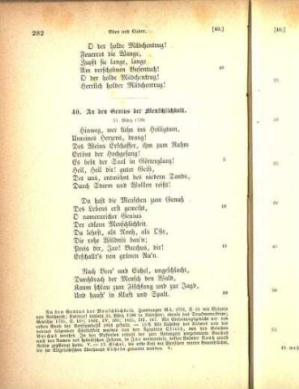 40. An den Genius der Menschlichkeit.