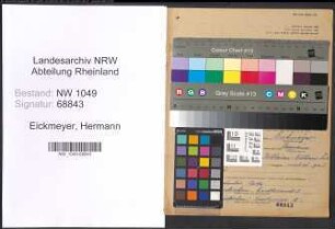 Entnazifizierung Hermann Eickmeyer , geb. 15.07.1907 (Erzieher)