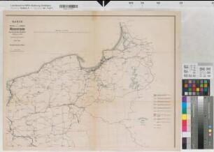 Deutschland Wasserstraßen Nordostdeutschland 1894 1 : 1 000 000 49 x 63 Druck: Lithographisches Institut, Wilhelm Greve Berlin Viktor Kurs B Nr. 501a