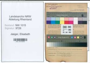 Entnazifizierung Elisabeth Jaeger , geb. 08.01.1899 (Buchhalterin)