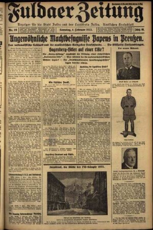 Ausgabe vom Samstag, den 04. Februar 1933.
