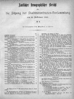 No. 6, 19. Februar 1891