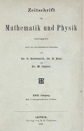 23: Zeitschrift für Mathematik und Physik