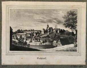 Ansicht von Eschdorf bei Dresden, aus Sachsens Kirchen-Galerie von Hermann Schmidt, 1840 Bd. 4