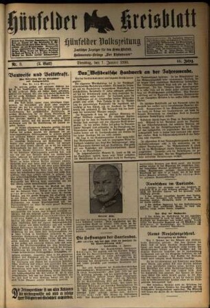 Zweite Ausgabe vom Dienstag, den 07. Januar 1930.