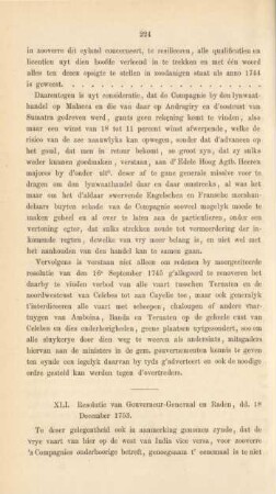 XLI. Resolutie van Gouverneur-Generaal en Raden, dd. 18 December 1753