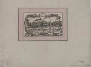 Ansicht von Bad Schandau, Kupferstich, um 1750? : Staettlein Schandau. - [S.l.] , [um 1750?]. - 1 Kunstbl. : Kupferst. ; 17 x 10 cm
