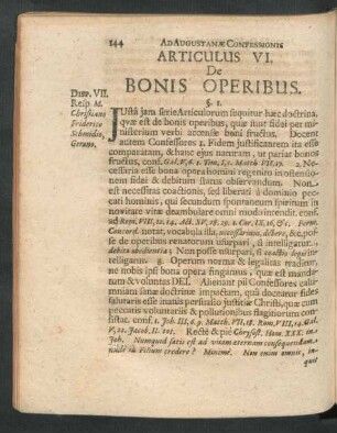 Articulus VI. De Bonis Operibus.