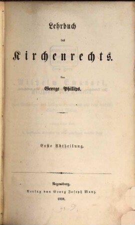 Lehrbuch des Kirchenrechts, 1
