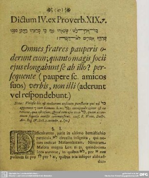 Dictum IV. ex Proverb.XIX.7