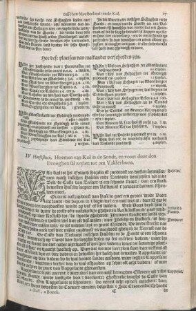 IV Hooftstuck. Hoemen van Kol in de Sondt, en voort door den Drooghen sal zeylen tot om Valsterboen.