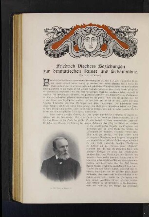 Friedrich Vischers Beziehungen zur dramatischen Kunst und Schaubühne